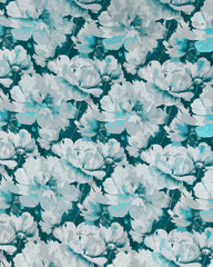 Seamless Floral Pattern with Leaves and Textures