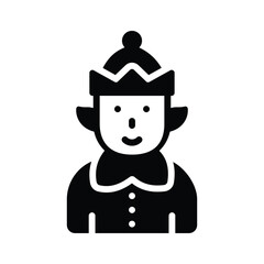 A well crafted icon of elf character designed in glyph style