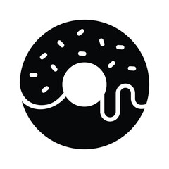 An editable glyph style icon showing donut