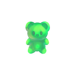 Cute green gummy bears. Hand drawn style