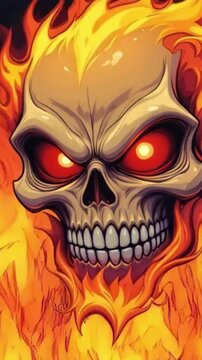 Skull on fire