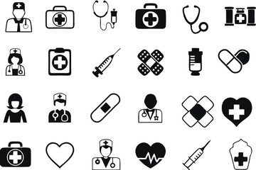 Medical Icon Collection - Healthcare and Professional Symbols