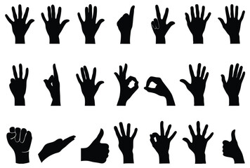 Hand Gesture Silhouettes Collection