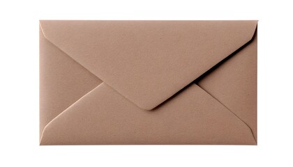 Closed light brown envelope isolated on white