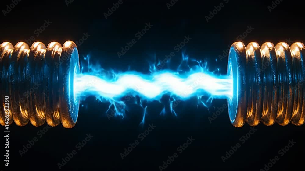 Poster exciting slow-motion connection of wires that creates a bright flash during activation