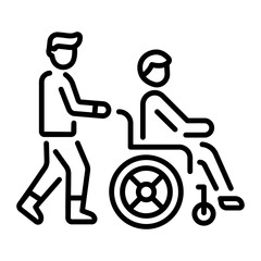 Special assistance service icon in linear style 