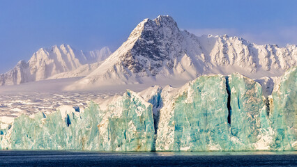 Glacier in Svalbard during winter