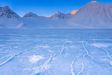 Glacier in Svalbard during winter
