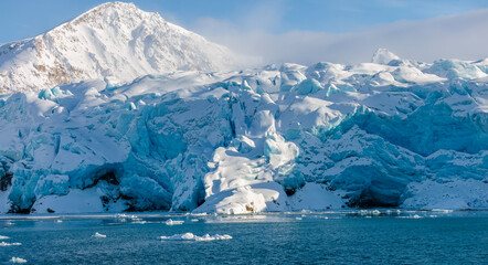 Glacier in Svalbard during winter