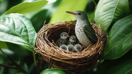 Birds in a nest