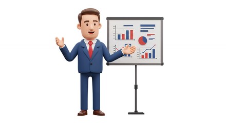 Business presentation cartoon character businessperson