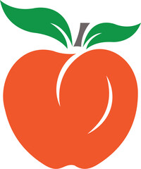 Fresh Apple Vector Illustration Isolated on White Background