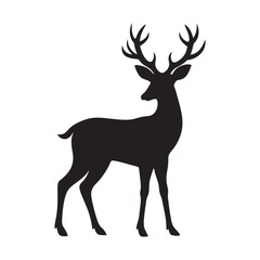 Deer silhouette on white background