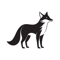 Fox silhouette on white background