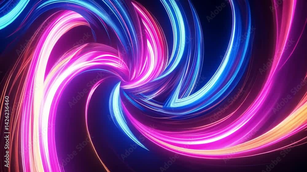 Poster vibrant abstract light swirls colorful patterns in motion, showcasing energy and brightness with dyn