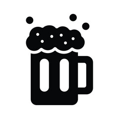 Ready to use glyph icon showing beer mug