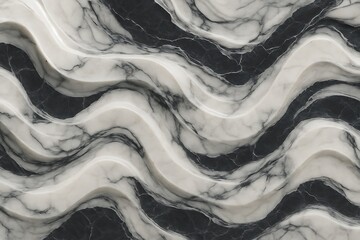Wave Marble Texture: The interplay of black and white marble creates a captivating wave pattern, showcasing the intricate textures and natural beauty of the stone.