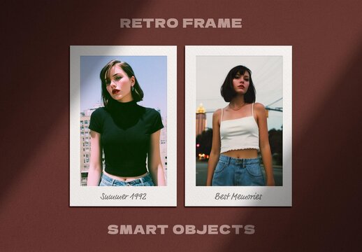 Minimalistic Two Retro Frames Mockup