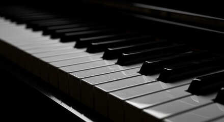 Naklejka premium Chrome Piano Keys on Metallic Surface - Elegant piano keys, metallic sheen, musical instrument, harmony, composition. Symbolizes creativity, artistry, and musical expression