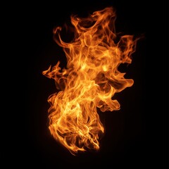 Fiery flames against a black backdrop