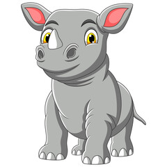 Generate a cute Rhinoceros illustration