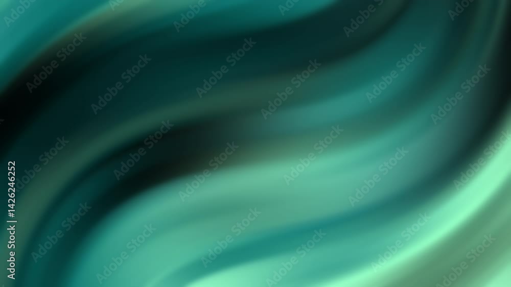 Poster a vibrant abstract swirl of teal and green hues, creating a fluid, dynamic composition that evokes a