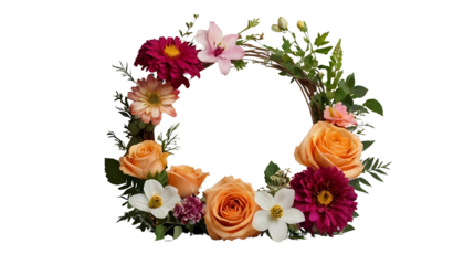 frame with flowers,  isolated background , PNG