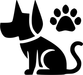 Fototapeta premium Simple black dog icon illustration