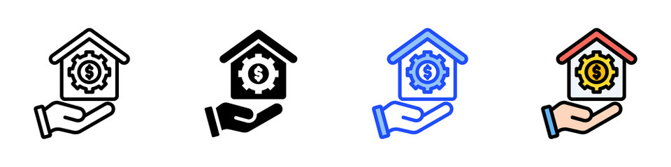 Asset Management Icon Set With Multiple Style Collection