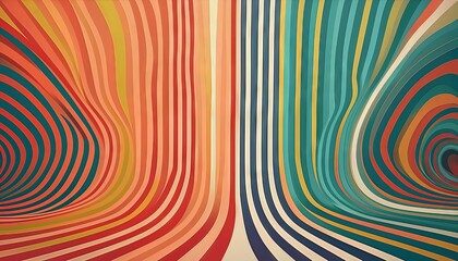 Vibrant Retro Groovy Poster Colorful Lines Dance on a Retro Background, Evoking a Groovy and Energetic Aura Perfect for Modern Art, Home Decor, or Design Inspiration