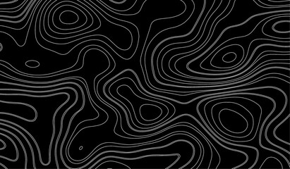 Topographic map linear background. Abstract vector seamless pattern. Contour topographic. Isolines height lines. Abstract geographic mountain illustration.
