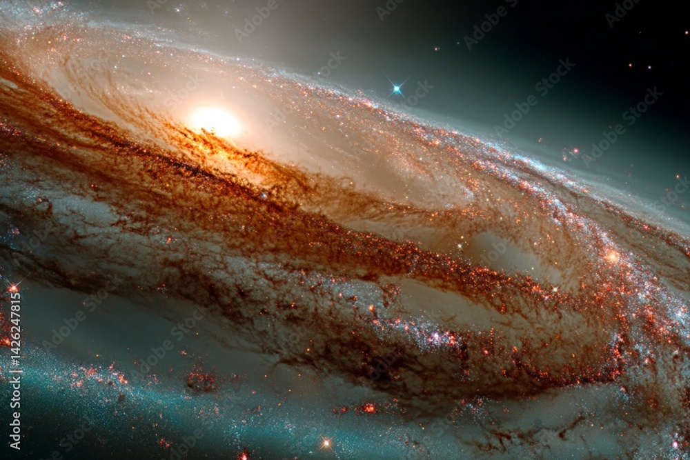 Aufkleber stunning spiral galaxy displaying vibrant colors and intricate details captured from deep space obse