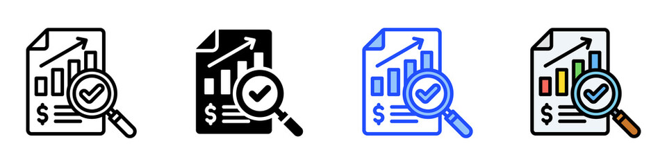 Inspection Icon Set With Multiple Style Collection