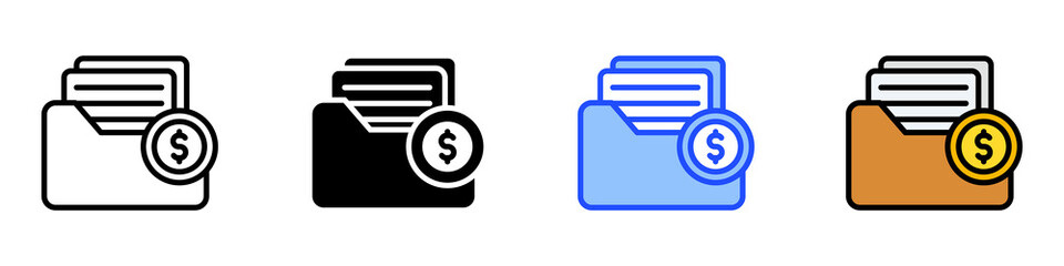 Folder Icon Set With Multiple Style Collection