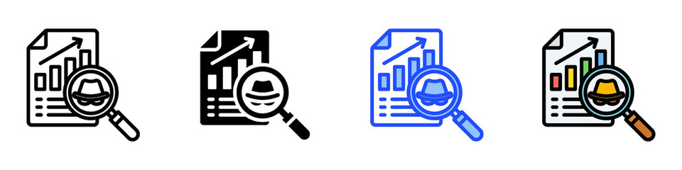 Fraud Icon Set With Multiple Style Collection
