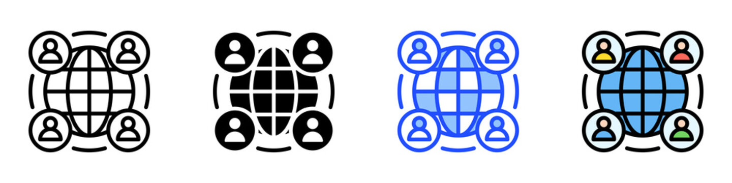 Offshoring Icon Set With Multiple Style Collection