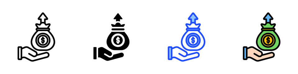 Capital Icon Set With Multiple Style Collection