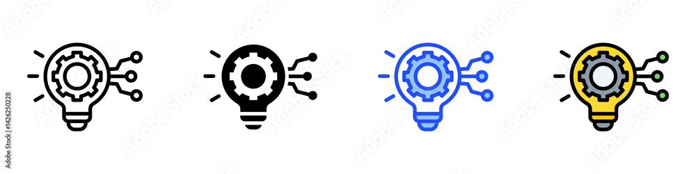 Poster innovation icon set with multiple style collection