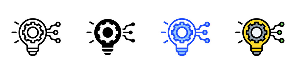 Obraz premium Innovation Icon Set With Multiple Style Collection