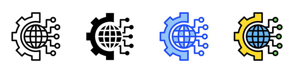 Digital Transformation Icon Set With Multiple Style Collection