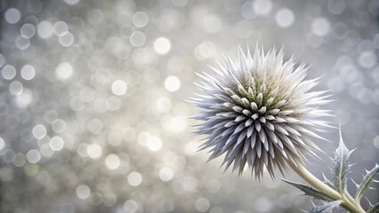 Obraz premium A Delicate Silver Thistle Blooms Against a Sparkling Background