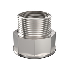 Nut on white background. Isolated 3D illustration