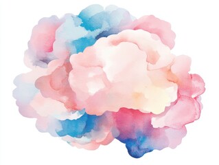 Fototapeta premium Watercolor blossom explosion ethereal pink and blue