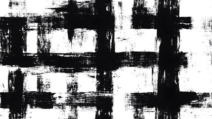 Fototapeta premium Abstract black brushstrokes create a patterned texture.