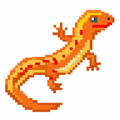 Obraz premium Retro Pixel Art Lizard Illustration 8 Bit Animal Design in Vibrant Colors