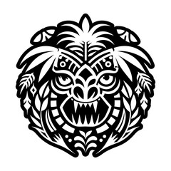 A glyph style icon of peru rainforest tattoo