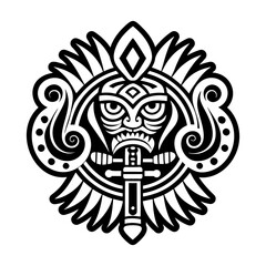 A solid style icon of staff tattoo