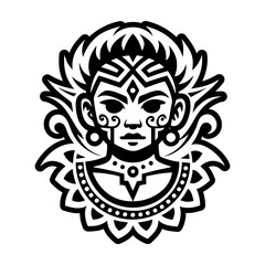 A filled style icon of hispanic son tattoo