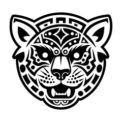 A filled style icon of jaguar head symbol