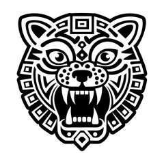 A glyph style icon of aztec animal tattoo